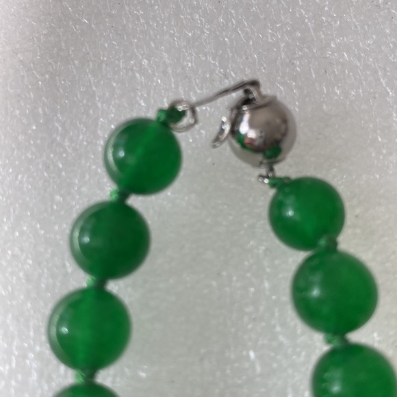 18 inches natural jade necklace new 8mm beads sale - Picture 2 of 3